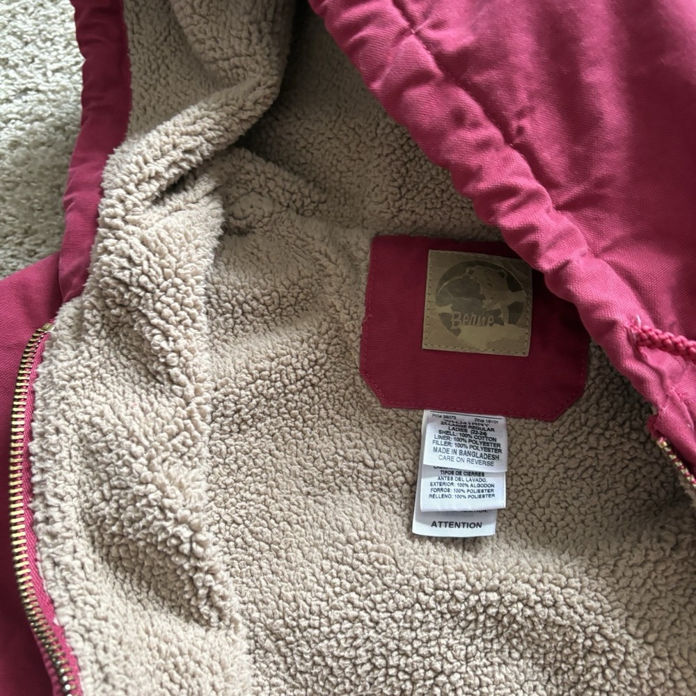Berne Canvas‎ Pink Workwear Jacket Sharpa Lined Women's 2XL REG Faded - Picture 7 of 7